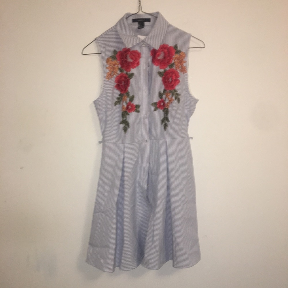 Floral Blue And White Dress